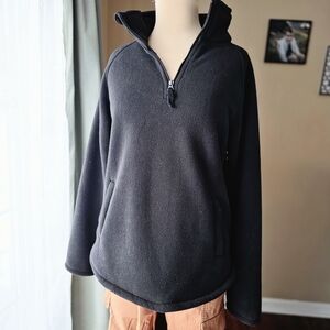 Jach's Girlfriend Black 1/4 Zip Fleece Pullover Jacket, Size S